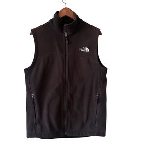 Vtg Y2k The North Face Mens M Vest Black Utility Fleece Gorpcore Zip Up S